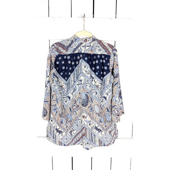 Vintage batik tribal print cotton pullover shirt - Picture 7 of 7